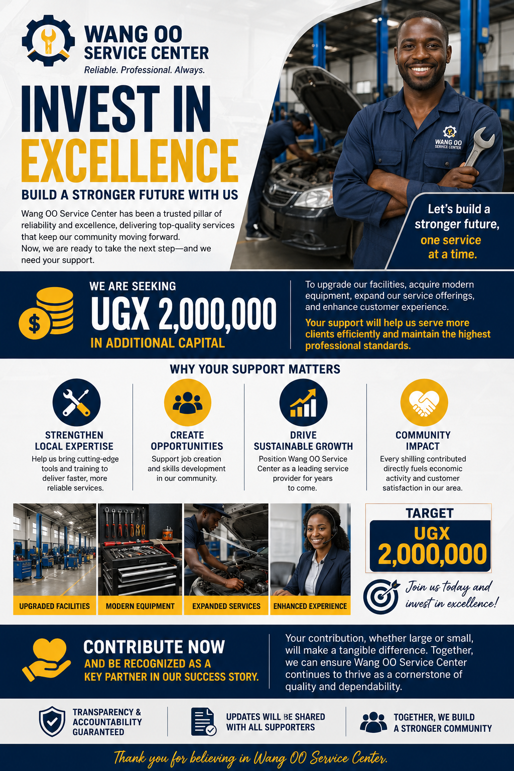 Powering Progress: Invest in Wang OO Service Center's Bright Future